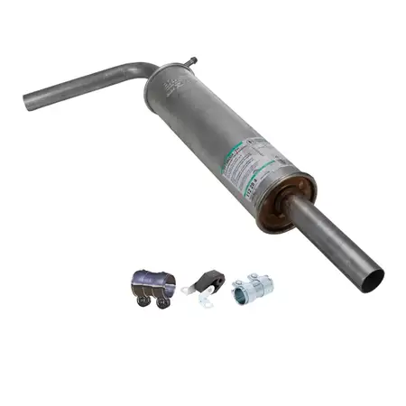 ERNST Mittelschalld&auml;mpfer Mitteltopf + Anbausatz f&uuml;r VW Polo 4 1.2 / 12V 54/64 PS