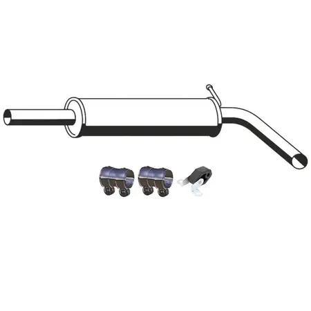 ERNST Mittelschalld&auml;mpfer + Anbausatz f&uuml;r VW Polo 4 SEAT Ibiza 3 SKODA Fabia 1 2 1.4 16V