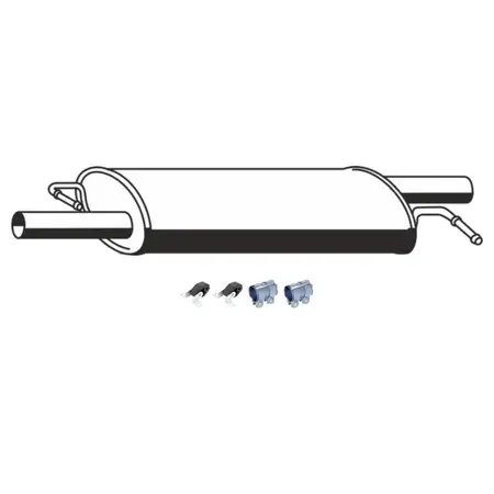 ERNST Mittelschalld&auml;mpfer + Anbausatz f&uuml;r VW Multivan Transporter T5 1.9 TDI 84-105 PS