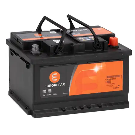 EUROREPAR Batterie Autobatterie Starterbatterie 12V 72Ah 680A/EN 1609232980