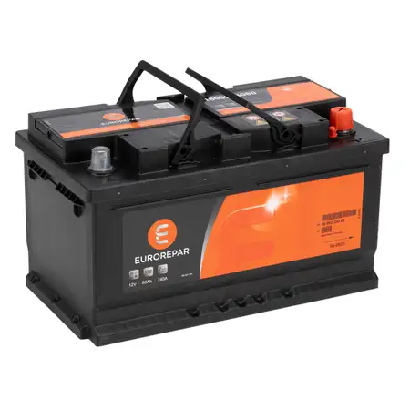 EUROREPAR Batterie Autobatterie Starterbatterie 12V 80Ah 740A/EN 1609233080