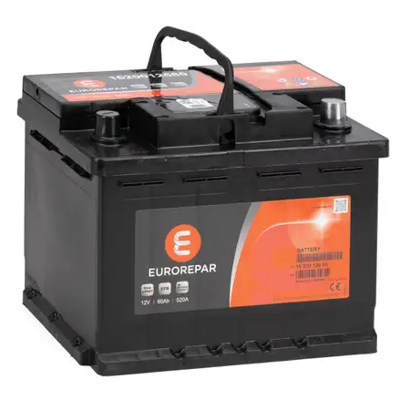 EUROREPAR EFB Batterie Autobatterie Starterbatterie 12V 60Ah 520A/EN 1620012680
