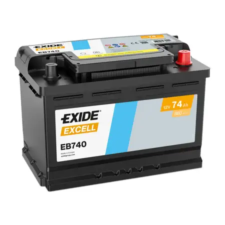 EXIDE EB740 EXCELL Autobatterie Batterie Starterbatterie 12V 74Ah EN680A