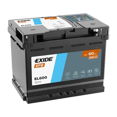 EXIDE EL600 EFB START-STOP Autobatterie Batterie Starterbatterie 12V 60Ah EN640A