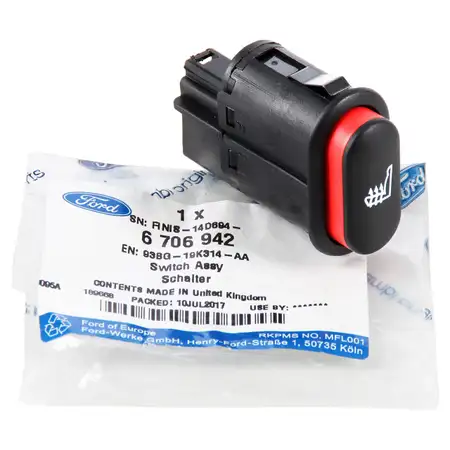 ORIGINAL FORD Schalter Sitzheizung Fiesta 4-6 Mondeo 1 Transit/Tourneo Fusion 6706942