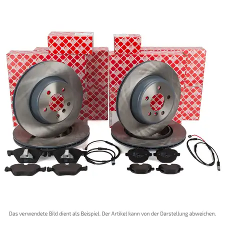 febi Bremsscheiben + Bel&auml;ge + Sensor f&uuml;r JAGUAR XF II / Sportbrake (X260) vorne + hinten