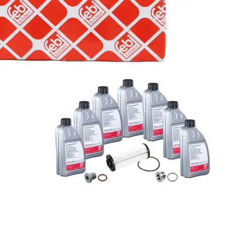 febi 188364 Getriebefilter + 7L Getriebe&ouml;l f&uuml;r AUDI CUPRA SEAT SKODA VW DQ381