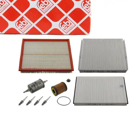 febi Filterset + 4x Z&uuml;ndkerze f&uuml;r OPEL Astra G Zafira A 1.8 16V bis Motornummer 20V00604