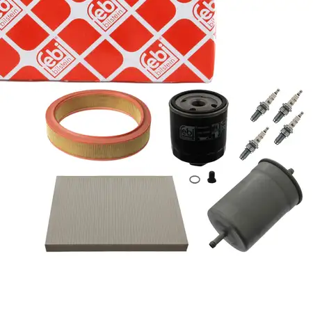 febi Filterset + 4x Z&uuml;ndkerze f&uuml;r VW Golf 3 Vento 1.4 60 PS + 1.6 75 PS