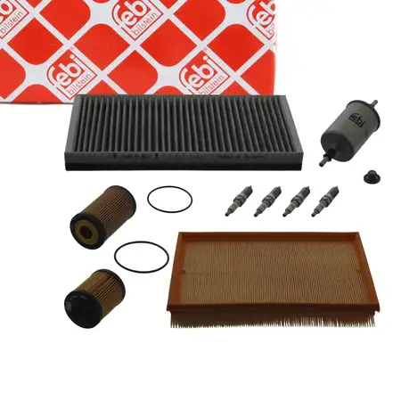 febi Filterset + 4x Z&uuml;ndkerze f&uuml;r OPEL Corsa C 1.0 1.2/1.4 TwinPort Combo 1.4