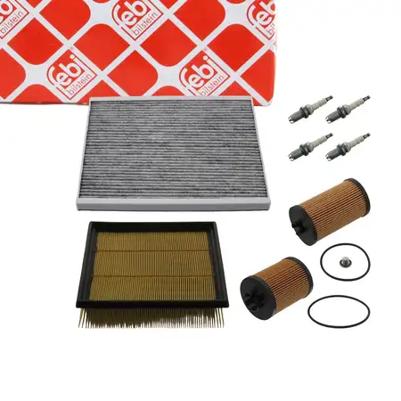 febi Filterset + 4x Z&uuml;ndkerze f&uuml;r OPEL Corsa D 1.0 60 PS + 1.2 80 PS + 1.4 90 PS