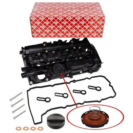 febi Ventildeckel Dichtung Deckel Schraube D&uuml;senhalter f&uuml;r BMW F20 E90 F30 F10 X1-5 N47