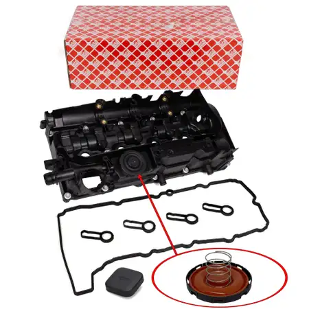 febi Ventildeckel + Dichtung + Deckel f&uuml;r BMW 3er E90 E91 E92 E93 318d 320d N47 143-184 PS