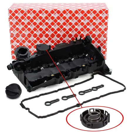 febi Ventildeckel + Dichtung + Deckel f&uuml;r BMW E81-88 E90-93 E60 E61 X1 E84 X3 E83 N47