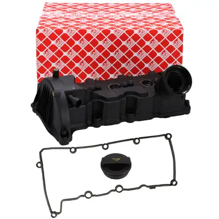 febi Ventildeckel + Dichtung + Deckel Zylin. 4-6 f&uuml;r VW Touareg 7P A6 C7 Q5 8RB 3.0 TDI
