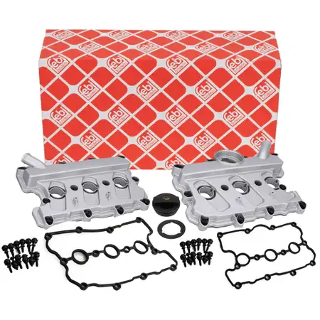 2x febi Ventildeckel + Dichtung + Deckel f&uuml;r AUDI A4 A5 A6 A7 A8 Q5 Q7 PORSCHE Cayenne