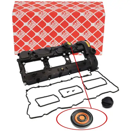 febi Ventildeckel + Dichtung + Deckel f&uuml;r BMW 3er M3 F80 4er M4 F82 E83 431-500 PS S55