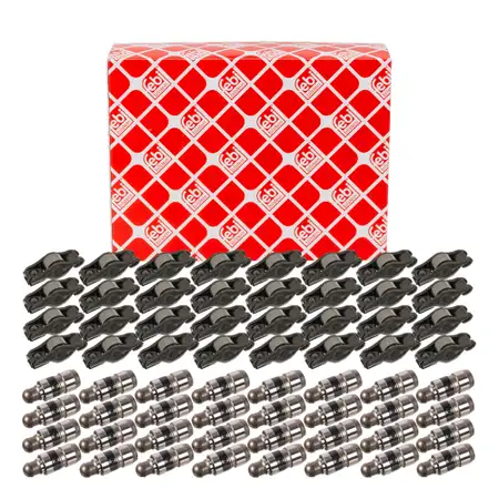 32x febi Ventilst&ouml;&szlig;el + 32x Kipphebel f&uuml;r AUDI A8 4E 4H Q7 4LB VW Touareg 7P 4.0/4.2 TDI