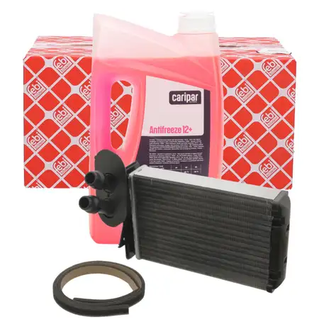 febi W&auml;rmetauscher + 5L CARIPAR Frostschutz f&uuml;r VW Golf 4 A3 8L1 TT 8N Leon 1M Octavia 1