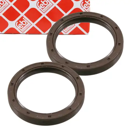 2x febi Wellendichtung Simmerring Nockenwelle f&uuml;r FORD Fiesta 3 Mondeo 1.6 1.8 stirnseitig