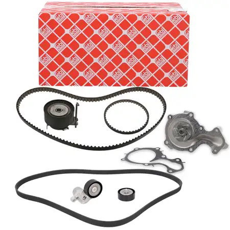 febi Zahnriemensatz + Wapu + Keilrippenriemensatz f&uuml;r FORD Fiesta 6 7 Focus 3 1.0 EcoBoost