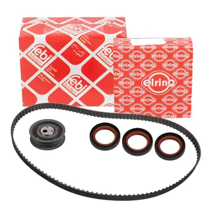 febi Zahnriemen Satz + 3x ELRING Wellendichtring f&uuml;r VW Golf 1 2 3 Passat B1-4 Vento