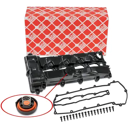 febi Ventildeckel + Dichtung f&uuml;r MERCEDES W204 W205 W212 X204 X/C253 W166 OM651 6510100830