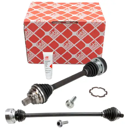2x febi Antriebswelle f&uuml;r VW Golf 5 6 7 Passat B6 Touran AUDI A3 8P 8V mit Schaltung vorne