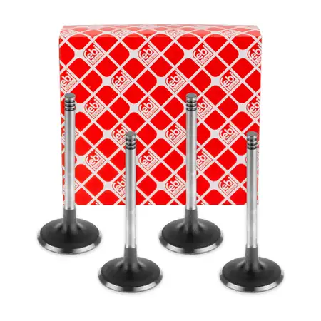 4x febi 19974 Auslassventil f&uuml;r VW Golf 2 Jetta 2 Caddy 1 Passat B2 1.6 D 068109611L