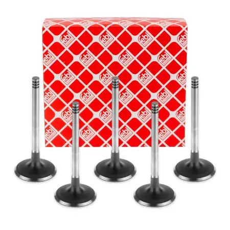 5x febi 19974 Auslassventil f&uuml;r VW AUDI 100 C3 2.0 D 70 PS 01.1985-12.1989 068109611L