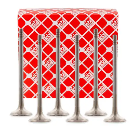 6x febi 28633 Auslassventil f&uuml;r OPEL Agila A Corsa B C D 1.0/12V 54/58/60 PS