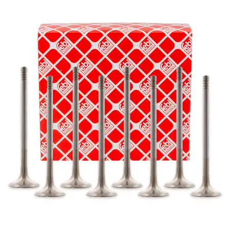 8x febi 28633 Auslassventil f&uuml;r OPEL Agila A Astra G H Corsa B C D Meriva A B 1.2 1.4