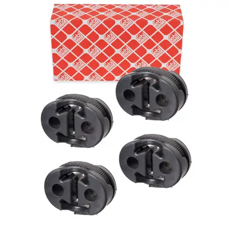 4x febi 107313 Auspuffgummi f&uuml;r FIAT Ducato 250 500L Panda 169 312 Doblo hinten 51854824