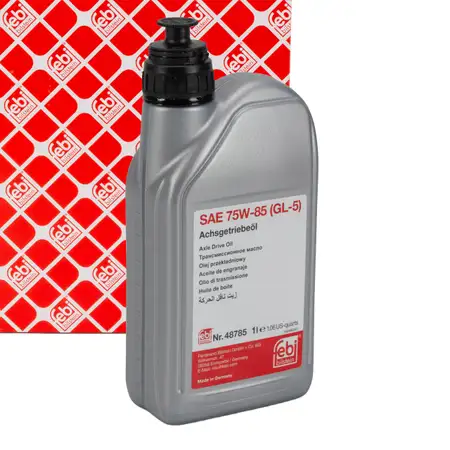 febi 48785 Achsgetriebe&ouml;l 75W-85 GL-5 GELB f&uuml;r AUDI BMW MERCEDES VW - 1L 1 Liter