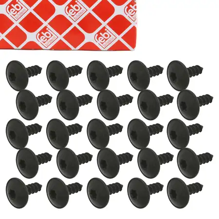 25x febi Schraube Blechschraube Motorschutz Unterfahrschutz f&uuml;r AUDI SEAT SKODA N90974701