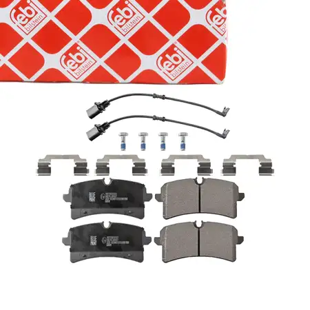 febi 116341 Bremsbel&auml;ge + Warnkontakt f&uuml;r PORSCHE Macan 95B AUDI A8 D4 hinten 4H6698451