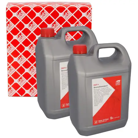 10L 10 Liter febi Bremsfl&uuml;ssigkeit DOT 4 f&uuml;r AUDI BMW OPEL SEAT SKODA VW BMW