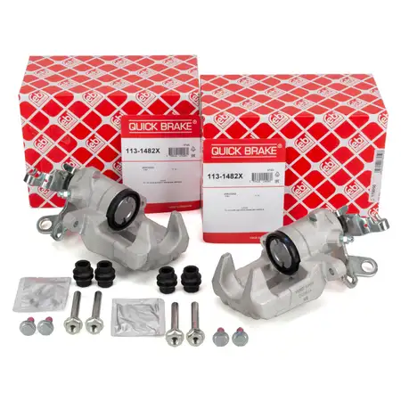 2x febi Bremssattel &Oslash; 38mm + F&uuml;hrungsh&uuml;lsen f&uuml;r VW Golf 5 6 AUDI 8P Leon Octavia 2 hinten