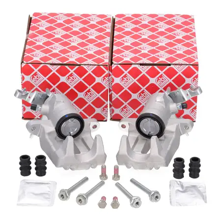 2x febi Bremssattel &Oslash; 38mm + F&uuml;hrungsh&uuml;lsen f&uuml;r VW Golf 5 / PLUS mit 255mm Scheiben hinten
