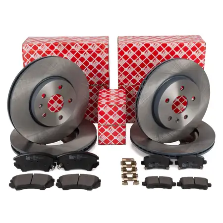 febi Bremsscheiben + Bremsbel&auml;ge f&uuml;r OPEL Insignia A SAAB 9-5 YS3G 17 Zoll vorne + hinten
