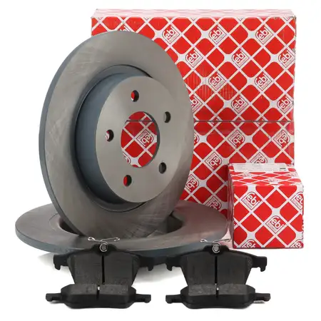 febi Bremsen Set Bremsscheiben + Bremsbel&auml;ge f&uuml;r MAZDA 3 (BK) (BL) 5 (CR) (CW) hinten