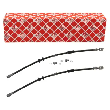 2x febi Bremsschlauch f&uuml;r VW Polo 5 AUDI A1 8X SEAT Ibiza 4 Fabia 3 Rapid vorne 6R0611701J