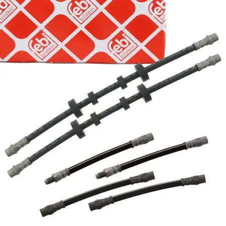 6x febi Bremsschlauch f&uuml;r VW Transporter T4 Zoll 2E2 bis Fgst. 70-X-250000 vorne + hinten