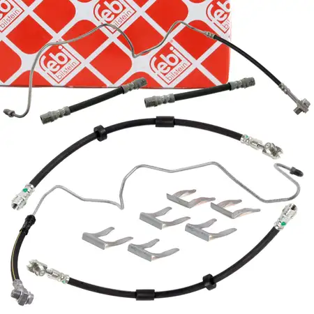 6x febi Bremsschlauch f&uuml;r VW Golf 4 Bora AUDI A3 8L1 Leon 1M Octavia 1 vorne + hinten