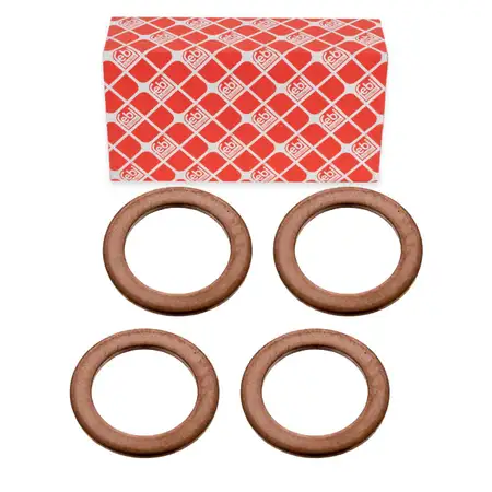 4x febi 101219 Dichtring &Ouml;lleitung Turbolader Hohlschraube f&uuml;r BMW MERCEDES