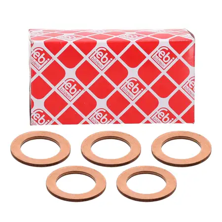 5x febi 1003160 Dichtring &Ouml;lablassschraube f&uuml;r MITSUBISHI Colt 6 1.1 1.3 Lancer 8 1.5