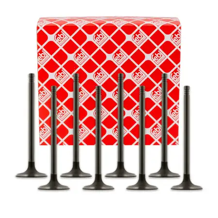 8x febi 12823 Einlassventil f&uuml;r BMW 3er E36 318is Z3 1.9i M42 M44 140 PS ab 09.1992