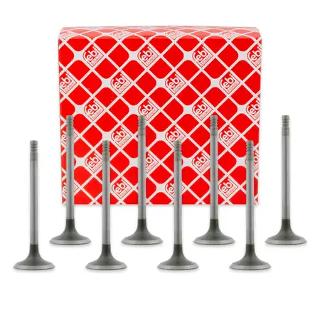 8x febi 19632 Einlassventil f&uuml;r FORD Escort 5 6 Fiesta 3 Mondeo 1 2 Orion 3 1.8i 16V