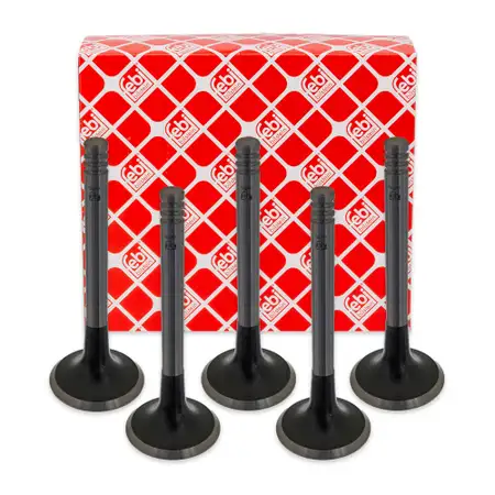 5x febi 19978 Einlassventil f&uuml;r AUDI 100 C3 2.0 D/TD 87/100 PS 08.1982-11.1990