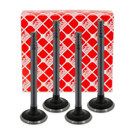 4x febi 21004 Einlassventil f&uuml;r VW Polo 3 6N1 Lupo 1.0 50 PS AER ALL 030109601AG